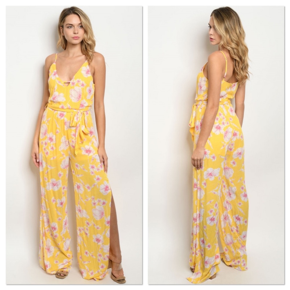 Yellow Floral Jumpsuit